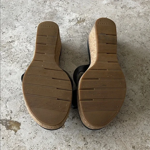 Cole Haan Black Leather Crisscross Mules - Picture 3 of 8